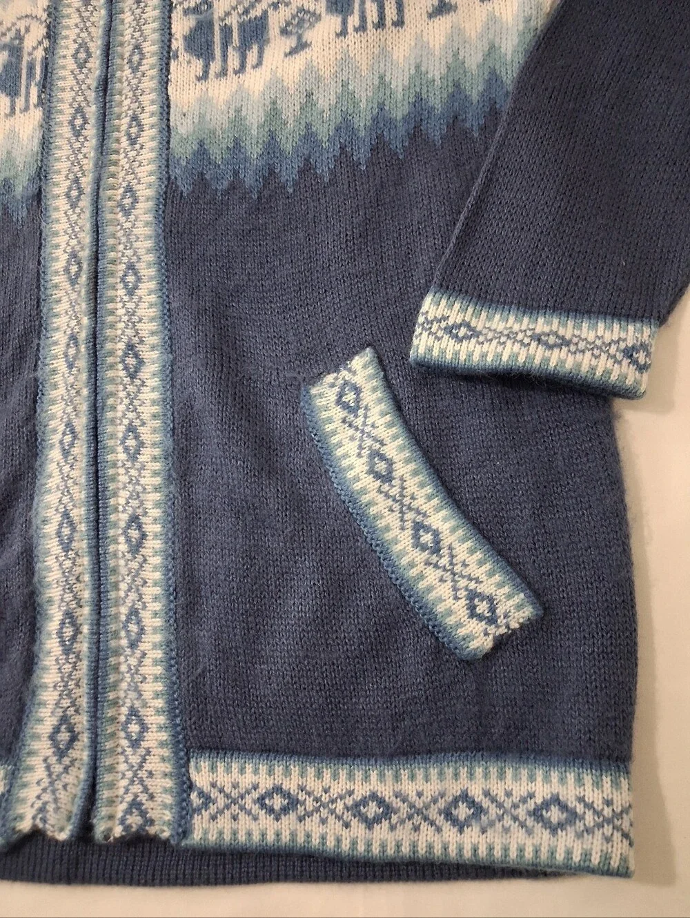 Alpaca Wool Peruvian Zip Up Cardigan Sweater With Pockets Hooded